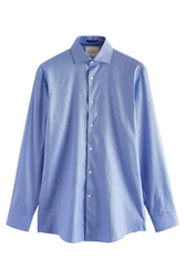 Next Langarmhemd Signature Slim Fit Strukturhemd Cutaway-Kragen Dunkelblau/Blau/Hellblau