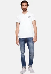 CAMP DAVID T-Shirt CRUISE NORTH Weiß/Creme/Grau/Dunkelblau