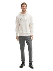 TOM TAILOR Kapuzensweatshirt mit Logo-Frontprint creme/marine