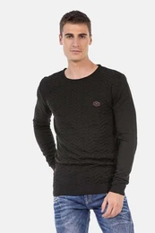 Rundhalspullover Pullover mit Zopfmuster, CP240