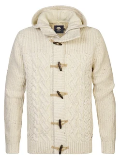 Petrol Industries Strickpullover Strickjacke mit Rippenstrick