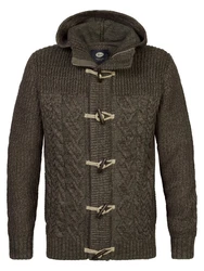 Petrol Industries Strickpullover Strickjacke mit Rippenstrick Portage/dunkelbraun