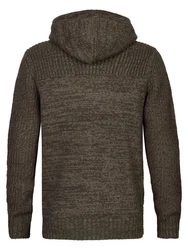 Petrol Industries Strickpullover Strickjacke mit Rippenstrick Portage/dunkelbraun