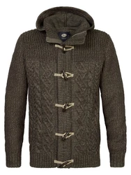 Petrol Industries Strickpullover Strickjacke mit Rippenstrick Portage/dunkelbraun