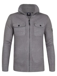 Petrol Industries Strickstrickjacke Sitka Hellgrau/Grau/Braun/Dunkelgrau