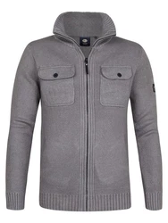 Petrol Industries Strickstrickjacke Sitka Hellgrau/Grau/Braun/Dunkelgrau