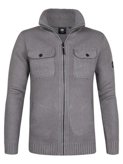 Petrol Industries Strickstrickjacke Sitka Hellgrau/Grau/Braun/Dunkelgrau