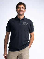 Petrol Industries Poloshirt Meander Dunkelblau/Schwarz