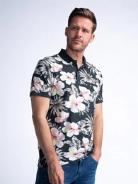 Poloshirt Poloshirt mit Botanikmuster Rove
