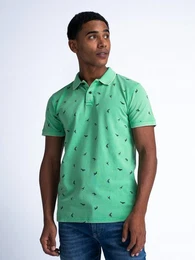 Poloshirt Poloshirt mit All-over Muster Summerize