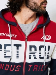 Petrol Industries Sweatshirt Rennweste Schwarz/Rot/Hellblau/Dunkelblau