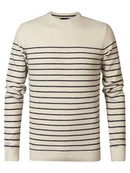 Petrol Industries Strickpullover Stebbins Dunkelblau/Khaki/Beige/Creme