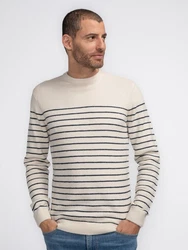 Petrol Industries Strickpullover Stebbins Dunkelblau/Khaki/Beige/Creme