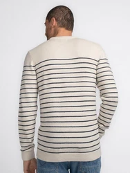 Petrol Industries Strickpullover Stebbins Dunkelblau/Khaki/Beige/Creme