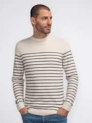 Petrol Industries Strickpullover Stebbins Dunkelblau/Khaki/Beige/Creme