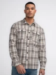 Petrol Industries Hemd Beaufort sand/navy/braun