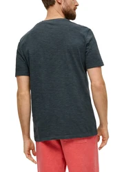 s.Oliver Kurzarmshirt Jerseyshirt Labelprint Braun/Dunkelblau/Dunkelgrau/Rot