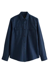 Next Langarmhemd mit Zwillingstasche Dunkelblau/Hellblau/Blau