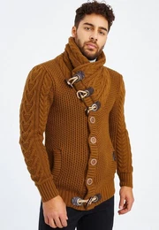 Strickjacke mit Schalkragen Grobstrick