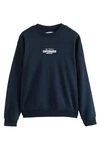 Next Sweatshirt Grafik-Sweatshirt mit Rundhalsausschnitt Dunkelblau