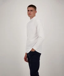 RAGMAN Langarmshirt Stehkragen Weiß/Creme/Grau