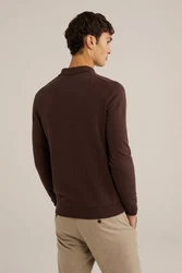 WE Fashion Poloshirt Dunkelrot/Braun/Bordeaux/Dunkelbraun