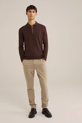 WE Fashion Poloshirt Dunkelrot/Braun/Bordeaux/Dunkelbraun