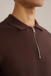 WE Fashion Poloshirt Dunkelrot/Braun/Bordeaux/Dunkelbraun