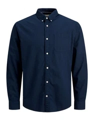 Jack & Jones Langarmhemd JJEOXFORD 5998 Navy