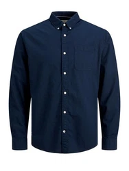 Jack & Jones Langarmhemd JJEOXFORD 5998 Navy