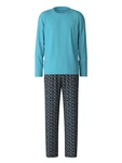 Calida Pyjama Relax Enjoy Herren Türkis/Blau
