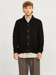 Jack & Jones Strickjacke JJCRAIG KNIT SHAWL NECK AW24 Schwarz/Dunkelgrün