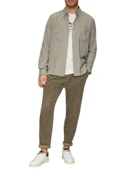 s.Oliver Langarmhemd Khaki/Weiß/Dunkelgrün/Hellgrün