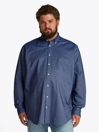 Tommy Hilfiger Big & Tall Langarmhemd BT-SOLID HERITAGE OXFORD S-B in Groen Gren, Logostickerei