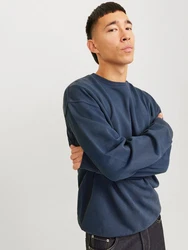 JACK & JONES Sweatshirt 'JJECharge' Dunkelblau/Blau/Grau