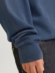 JACK & JONES Sweatshirt 'JJECharge' Dunkelblau/Blau/Grau