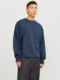 Sweatshirt JJECHARGE FADED SWEAT CREW NECK NOOS mit Rippbndchen