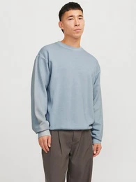 Sweatshirt JJECHARGE FADED SWEAT CREW NECK NOOS mit Rippbndchen