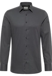 Eterna Langarmhemd SLIM FIT NON IRON Dunkelgrau/Grau/Schwarz/Braun