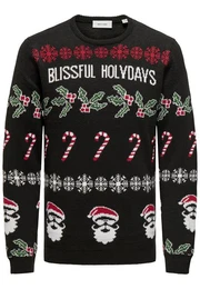 Strickpullover Pullover XMAS ALLOVER Strickpullover R-Neck (1-tlg)