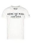 CAMP DAVID T-Shirt PARAGLIDING CAPE TOWN Kurzarmshirt Creme/Orange/Weiß