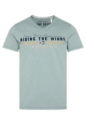 CAMP DAVID T-Shirt PARAGLIDING CAPE TOWN Kurzarmshirt Hellblau/Blau/Grün/Dunkelgrün