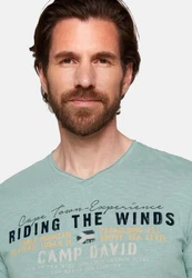 CAMP DAVID T-Shirt PARAGLIDING CAPE TOWN Kurzarmshirt Hellblau/Blau/Grün/Dunkelgrün