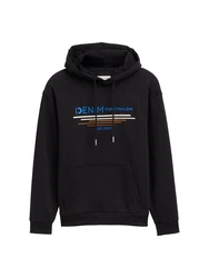 TOM TAILOR Denim Sweatshirt Hoodie mit Print Schwarz/Dunkelblau/Grau/Blau