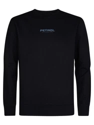Petrol Industries Sweatshirt Sweater mit Logo Bering Schwarz/Dunkelblau/Hellblau