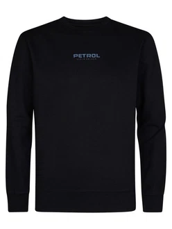 Petrol Industries Sweatshirt Sweater mit Logo Bering Schwarz/Dunkelblau/Hellblau