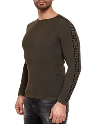 RedBridge Strickpullover mit Rundhalsausschnitt Dunkelgrün/Khaki