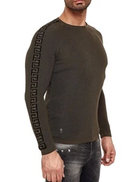 Strickpullover mit Rundhalsausschnitt Bequem und vielseitig Aufflliges Muster am rmel