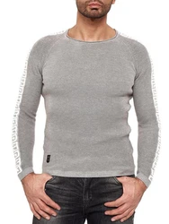 RedBridge Strickpullover mit Rundhalsausschnitt Grau/Silber