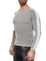 RedBridge Strickpullover mit Rundhalsausschnitt Grau/Silber